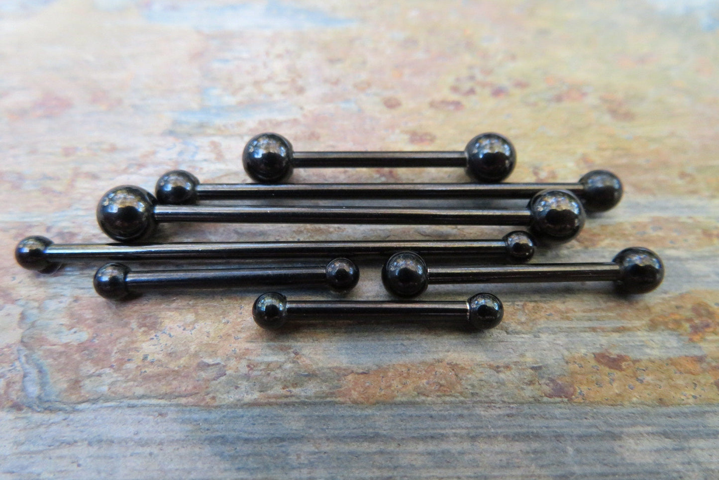 Black Titanium Ion Plated 14G Piercing Barbell