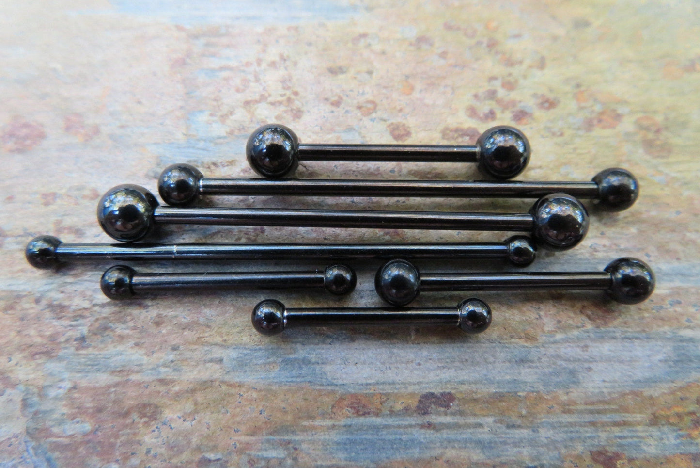 Black Titanium Ion Plated 14G Piercing Barbell