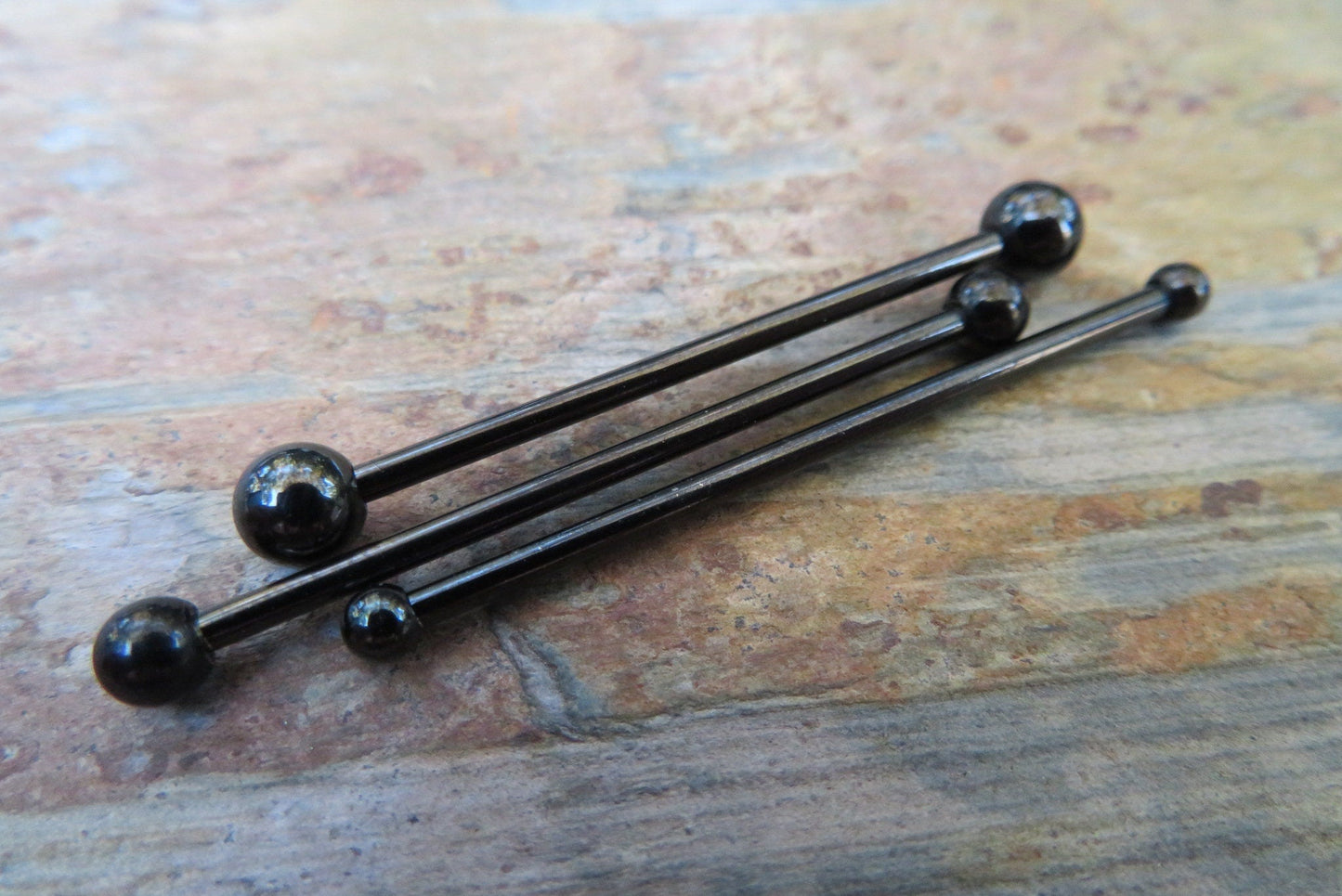 Black Titanium Ion Plated 14G Piercing Barbell
