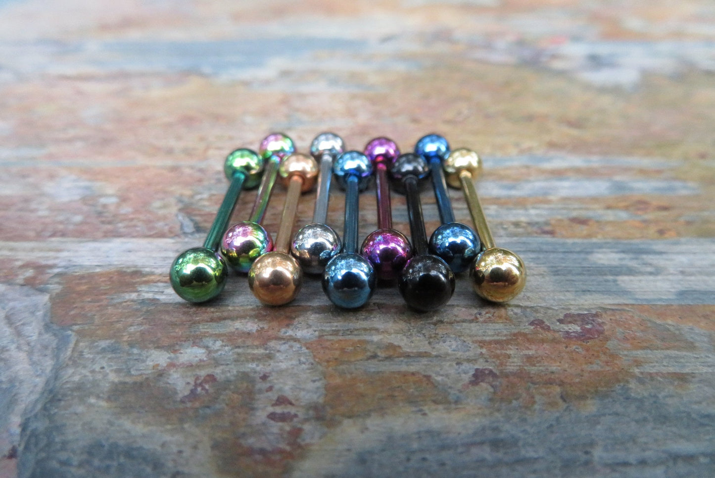Green Titanium Ion Plated 14G Piercing Barbell