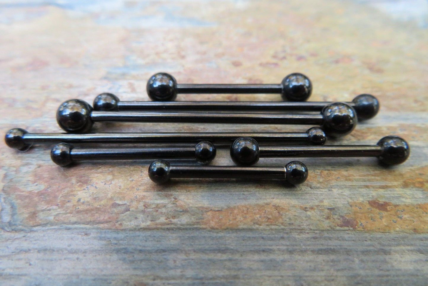 Black Titanium Ion Plated 14G Piercing Barbell