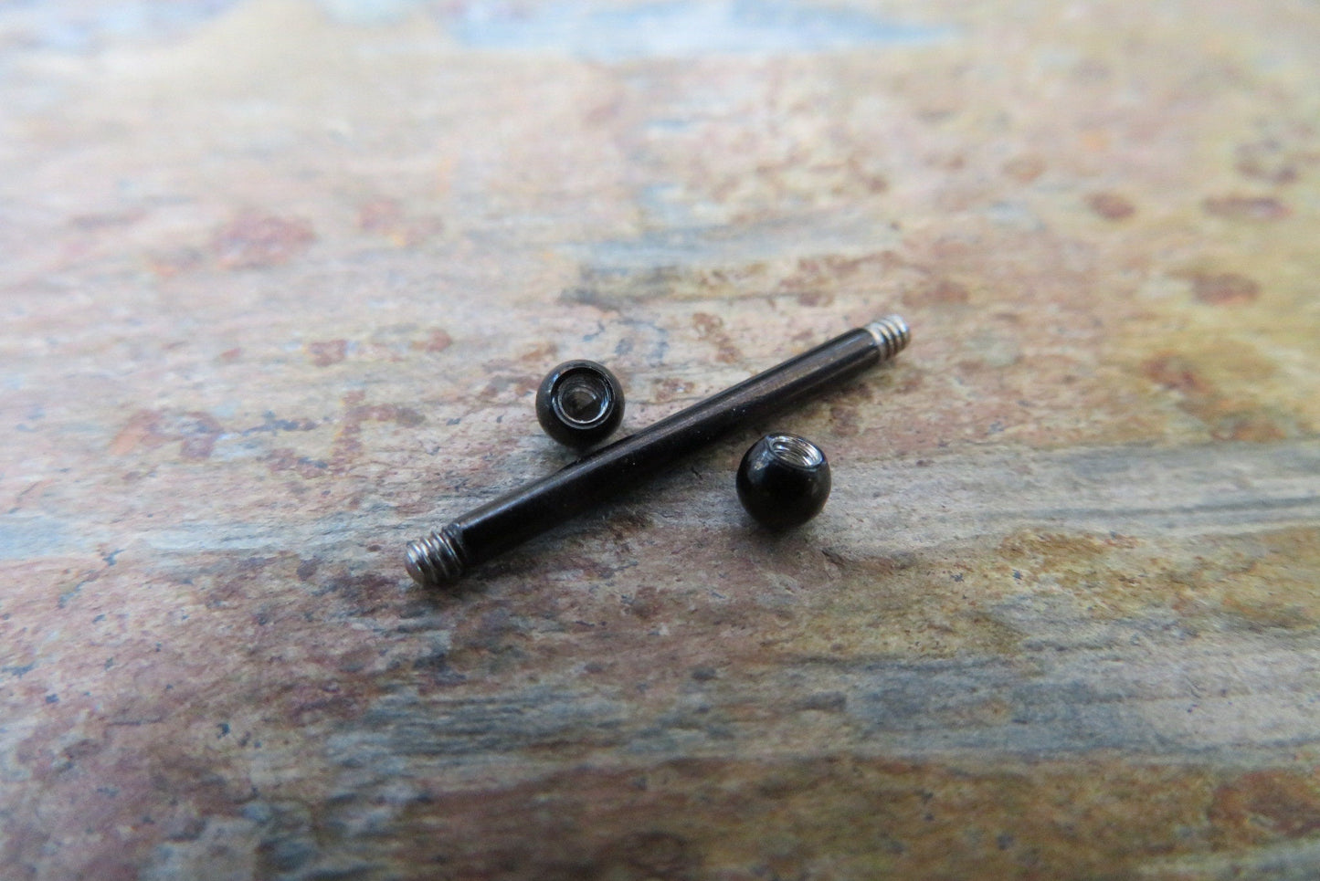 Black Titanium Ion Plated 14G Piercing Barbell