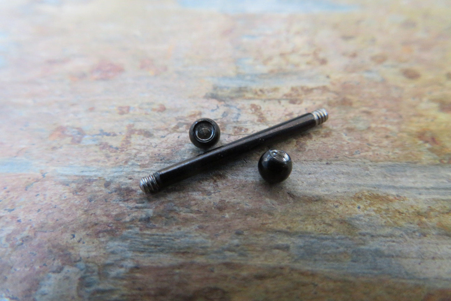 Black Titanium Ion Plated 14G Piercing Barbell