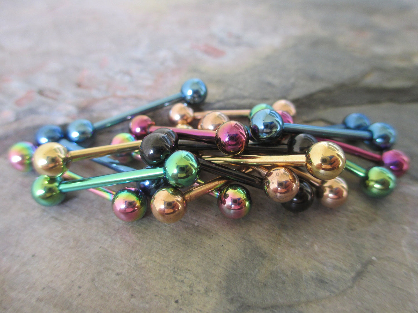 Green Titanium Ion Plated 14G Piercing Barbell