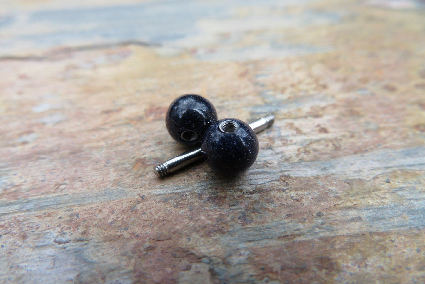 Galaxy Blue  316L Surgical Steel Tongue Nipple Barbell